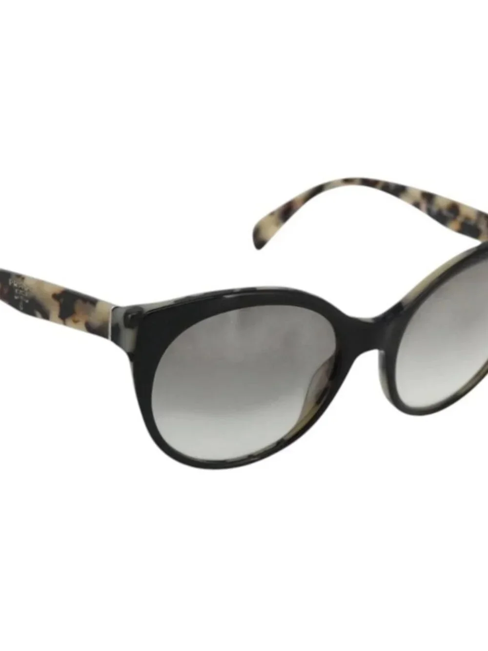 PRADA Leopard Sunglasses Plastic Black Auth am11163A